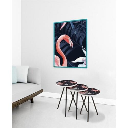 Modern Flamingo Metal Uv Print pcs set Zigon coffee table coffee tables table basse furniture living room table