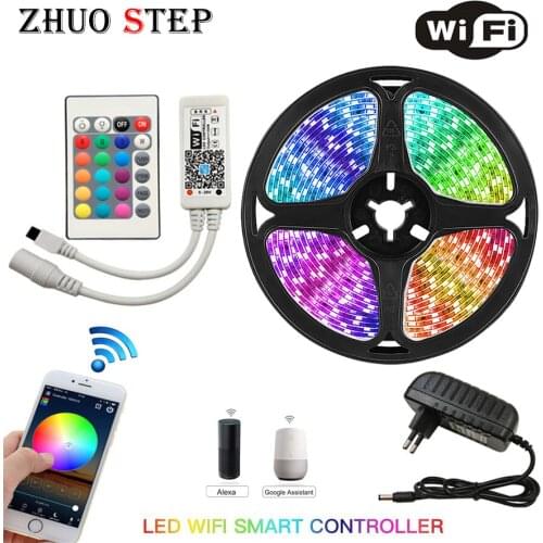 IR WIFI LED Strip Waterproof 5M 15M 20M RGB Led Strip Light 5050 RGB 30 Leds /M Flexible Lighting Ribbon Tape Controller Adapter