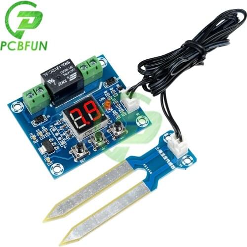 XH-M214 DC 12V Soil Humidity Sensor Controller Irrigation System Automatic Watering Module Digital Display Humidity Controller