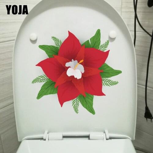 YOJA 20.2X19.1CM Cute Red Flower Living Room Wall Sticker Kids Room Decor WC Toilet Decal T1-1979