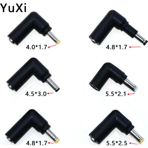 YuXi 1PCS 90 Degree DC Power Adapter Connector Plug DC Conversion Jack Female 4.5*3.0 to DC 4.0*1.7/4.8*1.7/4.5*3.0/5.5*2.1