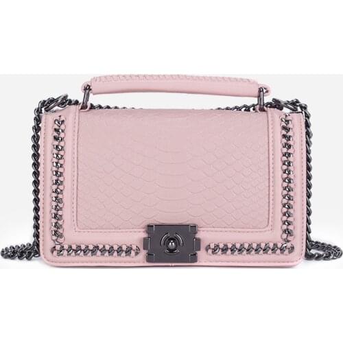 Luxury Designer Handbag Purse Genuine Leather Women Crossbody Bag Snake Pattern 2021 New Fashion Chain Bags Ladies Shoulder