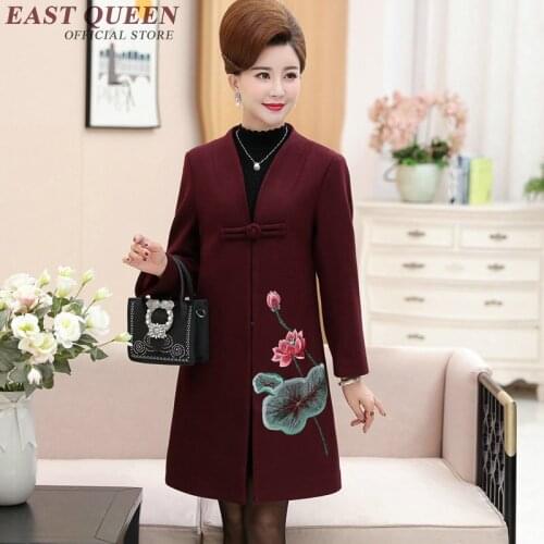 Woman jackets 2018 floral Chinese style wienwinter jacket women DD259QF