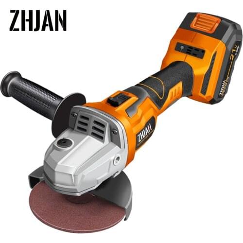 ZHJAN 21V Electric Brushless Angle Grinder Lithuim Battery Cordless Angle Grinder