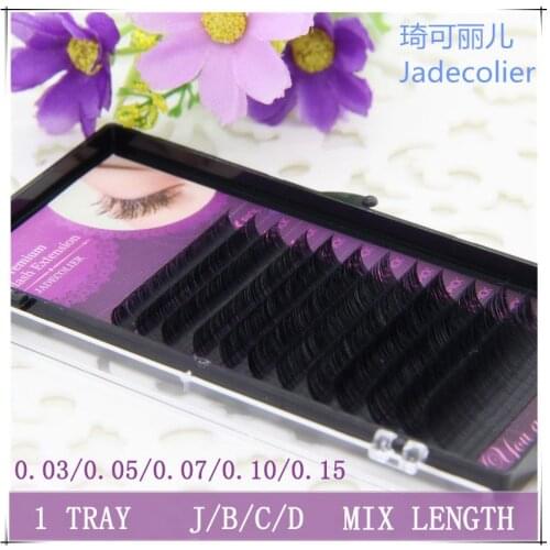 1 tray 0.03/0.05/0.07/0.15 J/B/C/D Curl Miix Length Mink Eyelash Extension Soft 8-15mm Professional Individual Faux Mink Lash