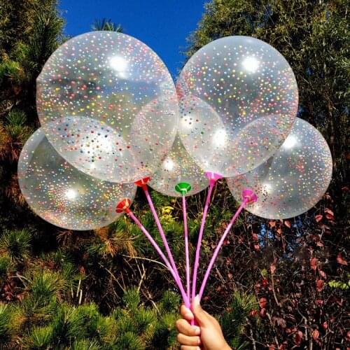 10pcs 12 Inch Foam Balloons Wholesale Balloon Foam Suspension Aluminum Film Round Large Thick Round Bubble Balloon