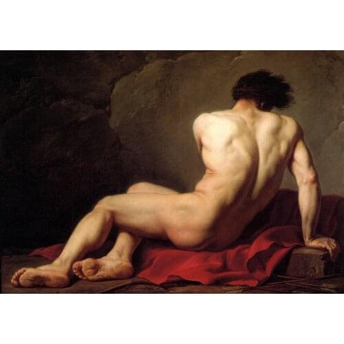 100% handmade high quality Oil Painting Reproduction on Linen Canvas,patrocles by jacques louis David