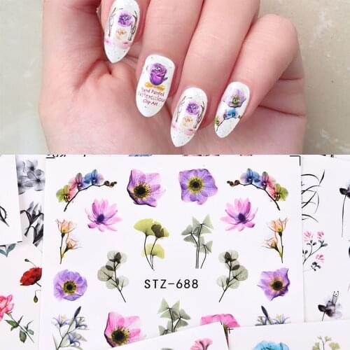 26 Designs Spring Flower Leaf Series Nail Art Water Decals Romantic Dream Chaser Pattern Transfer Sticker Slider for Manicure