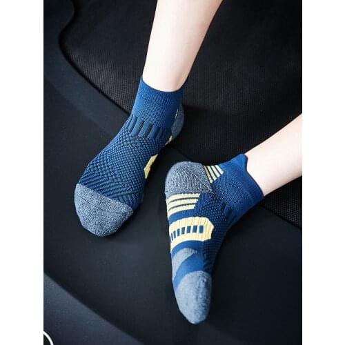 6PCS=3Pairs Professional Sports Socks Towel Bottom Non-Slip Running Socks Men Women Short Quick-Drying Basketball Training Socks