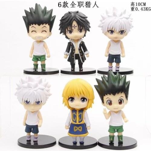 6pcs/set Hunter x Hunter Anime Figure Gon Freecss Killua Zoldyck Action Figure Hunter x Hunter Kurapika Figurine Model Doll Toys