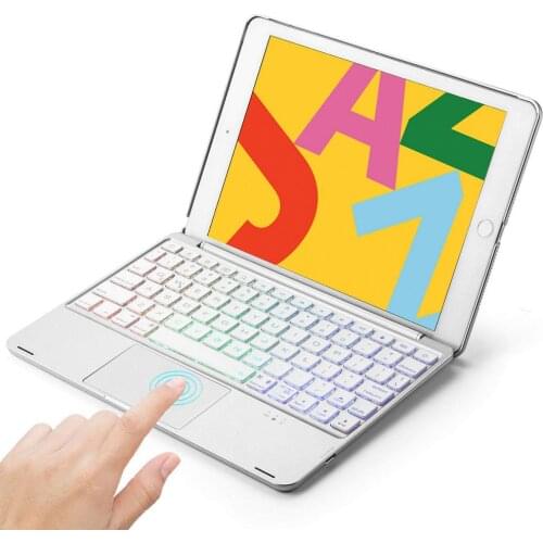 Aluminum Backlit Wireless Bluetooth 5.0 Spanish Keyboard Case With Mouse Touchpad For iPad 9.7 2017 2018/Pro 9.7/Air 1&2 Tablet