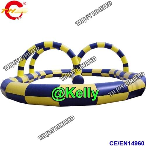 Free shipping 10m/12m/15m big inflatable go kart track for sale, commercial grade inflatable go kart air race track for sale