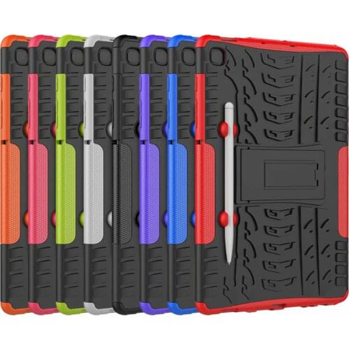 Case For Samsung Tab S6 lite10.4 SM P610 P615 With Pen Slot Hybrid Armor PC+TPU Shockproof Stand for Samsung Tab S6 Lite Case