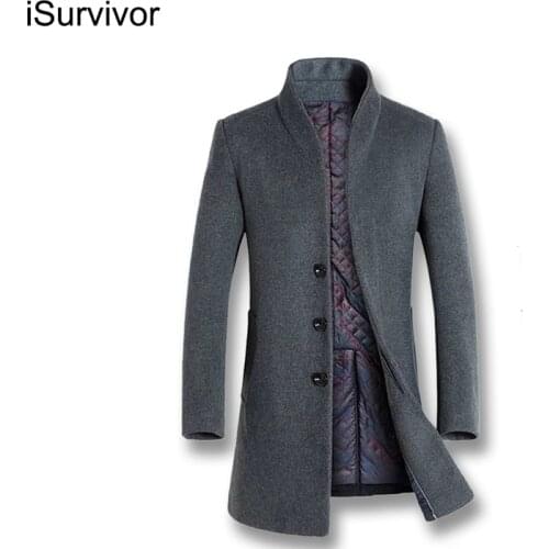 ISurvivor 2021 Men Winter Autumn Thick Woolen Jackets Coats Hombre Male Casual Fashion Slim Fit Business Casual Jackets Men