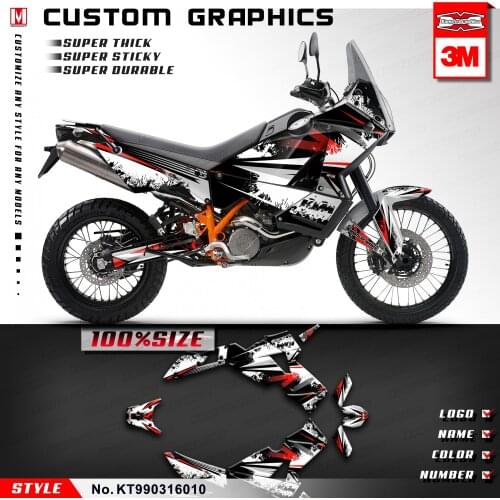 KUNGFU GRAPHICS Vehicle Wraps Dekor Kit Stickers Black White for 950 990 Adventure ADV 2003 to 2016 (Style no. KT990316010)