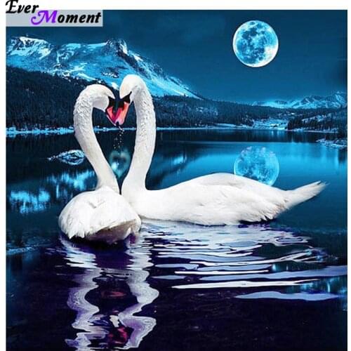 DIY 5D Square Diamond Painting Cross Stitch Kits Autumn Lover Swans Animals Diamonds Embroidery Home Decor Diamond Mosaic ASF465