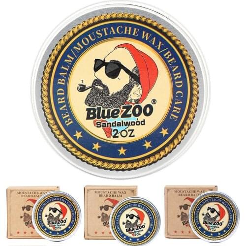Natural Beard Balm Beard Conditioner Professional For Beard Growth Organic Mustache Wax For beard Smooth Styling 60g TSLM2