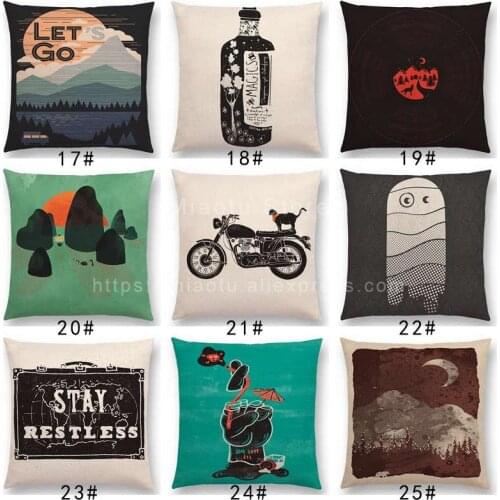 Latest Bear wolf Pillow Case Wild Bonfire Forests Night Mountains Rivers Sun Moon Winter Exploration Camp Aurora Cushion Cover