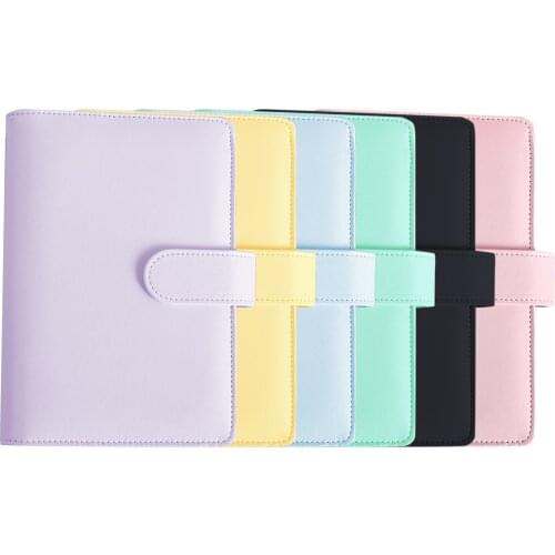 Macaron Office School Budget Binder A6 Notebook Cover PU Leather Diary Agenda Planner Cover School Stationery Organizer