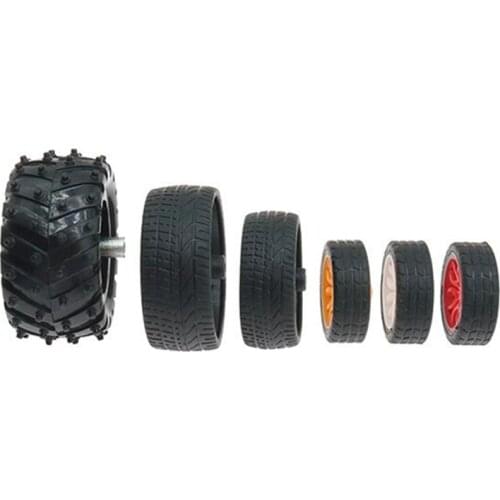 50PCS Multi Type 20mm 26mm 38mm 48mm 53mm Plastic Rubber Tire Accessories for RC Model Vehicles DIY Robot Scientific Education