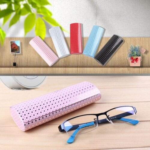 Portable Travel Hard Eyewear Case Protection Box Container Rhombus PU Leather Eyewear Case Sunglasses Storage Boxes For Women