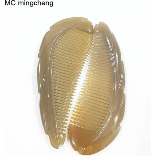 MC Wholesale Natural Yak Horn Hair Comb For Women Detangling Hair Brush Head Massage Combs Scalp Shampoo Brush Hairdressing Tool