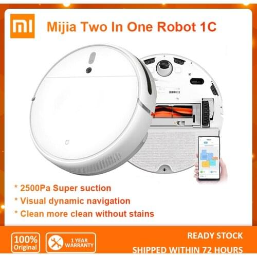 XIAOMI Mijia Two In One Mi Sweeping Wet Mopping Robot Vacuum Cleaner Intelligent Planning Path 1C Home Automatic Dust Removal