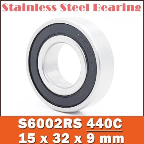 10PCS S6002RS Bearing 15*32*9 mm ABEC-3 440C Stainless Steel S 6002RS Ball Bearings 6002 Stainless Steel Ball Bearing