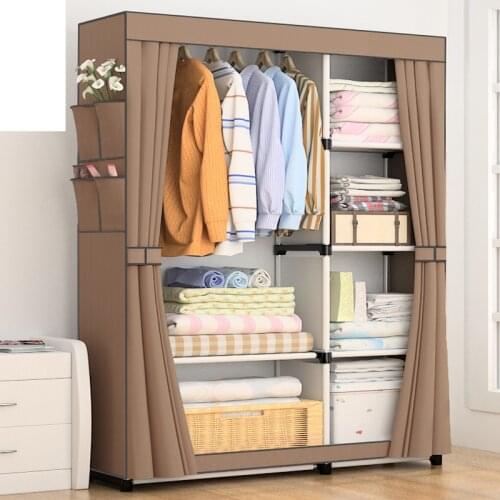 Simple and Modern Storage Cabinet DIY Non-woven Folding Portable Storage Furniture Wardrobe Cupboard Bedroom Furniture Wardrobe