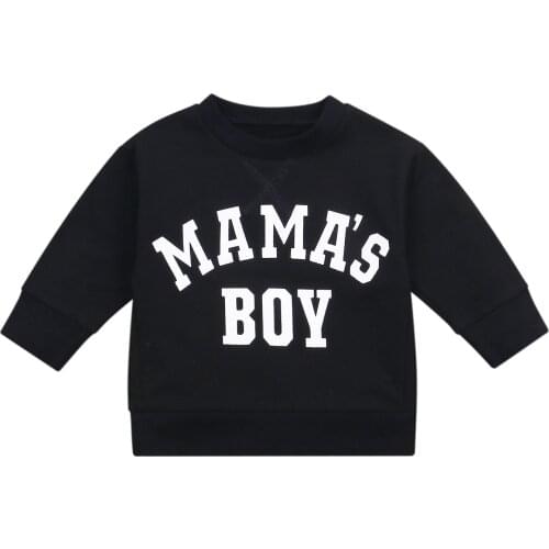 Loose Infant Kids Baby Boys Girls Sweatershirt, Long Sleeve Round Neck Lettering Sweatershirt for Autumn Early Winter 6M-4T