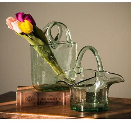 Flower Vase For Table Decoration Living Room Decorative Vase Fleur Tabletop Terrarium Glass Containers Desktop Tabletop Vases Fo