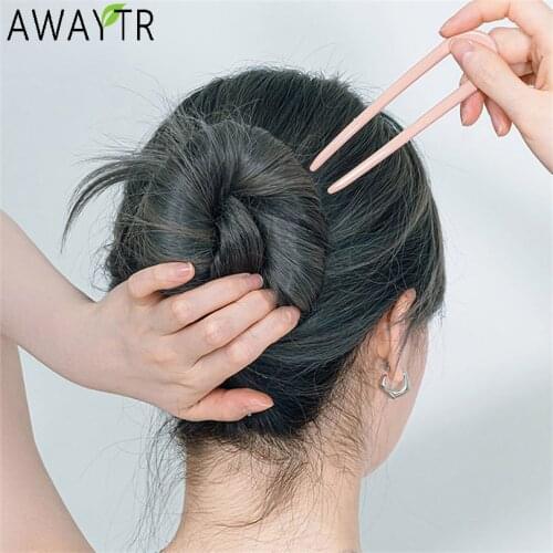 New Women Elegant Candy Colors Simple U Shape Plastic Hair Sticks Sweet Hair Holder Clips Headband Fashion Hair Accessories