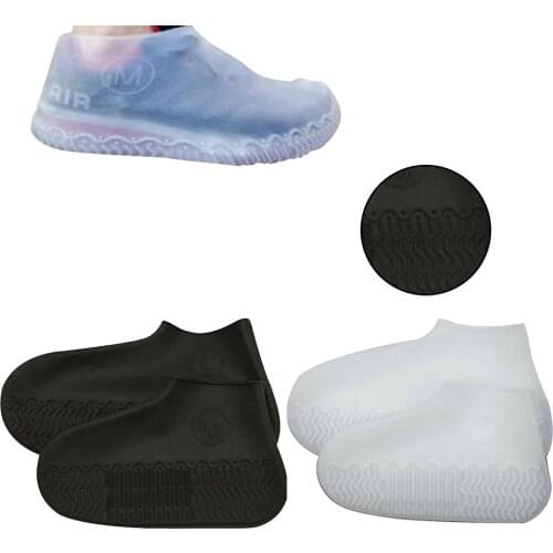 1 Pair Waterproof Shoes Covers Recyclable Silicone Overshoes Rain Shoe Cover Boot Cover Protector Reusable Boot Case 3