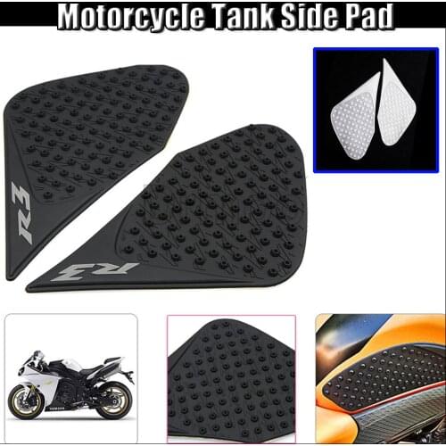 Motorcycle 1 Pair Protector Anti Slip Tank Pad Stickers Gas Knee Grip Traction Side Decal Cover For Yamaha YZFR3 2015-2016