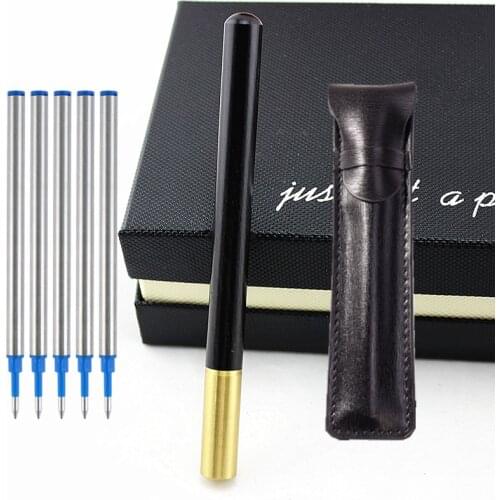 1pcs Upscale Sandal wood Business Office Gift Signing Pen Creative Metal Stationery Writing Pens For Kids School Supplies