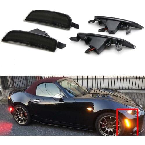 4pcs Front Red Back Amber LED Side Marker BumperFender Turn Signal Light For Mazda Miata MX5 ND 2019-2020 Error Free