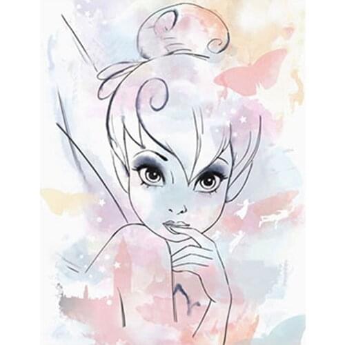 5D DIY Diamond Painting Cross Stitch Cartoon Princess Of Home Decor Embroidery Butterfly Girl Full Diamond Mosaic