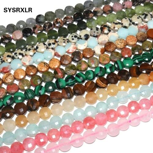 6mm Natural Faceted Agates Quartz Jades Amazonite Lapis Lazuli Stone Beads For Jewelry Making DIY Bracelet Necklace Accessories