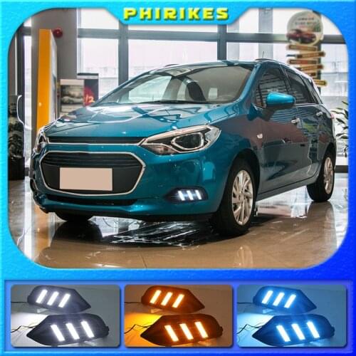 1 Set Car LED DRL Light Daytime Running Light Daylight With Turn Signal Lamp For Chevrolet Chevy AVEO RV Sonic 2016-2018