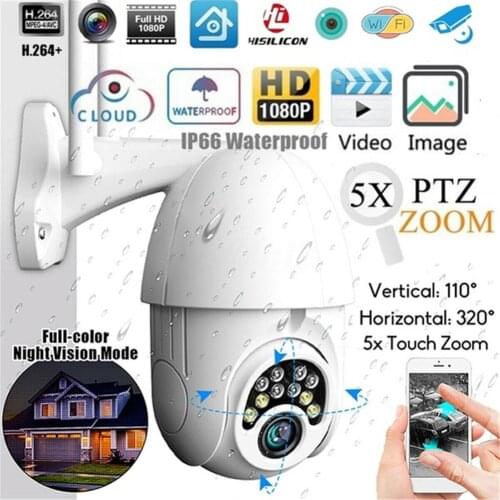 New IP Camera Onvif WiFi 2MP HD 1080P Wireless Speed Dome CCTV IR Camera Outdoor Security Surveillance NetCam 5 X ZOOM PTZ IP