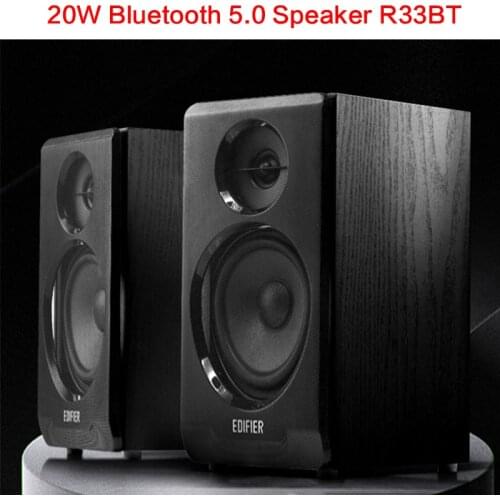 20W High Power 3.5 Inch Bluetooth 5.0 Speaker R33BT HiFi Home Subwoofer Desktop Audio Active Fever Surround Bookshelf Speaker