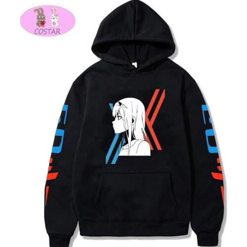 COSTAR Hot Anime Darling In The Franxx Zero Two Fashion Hoodies Pullover Harajuku Hooded Sweatershirt Unisex