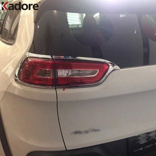 For Jeep Cherokee 2014 2015 2016 ABS Chrome Rear Taillight Lamp Trim Cover Tail Light Frame Car Decoration Sticker Accessories