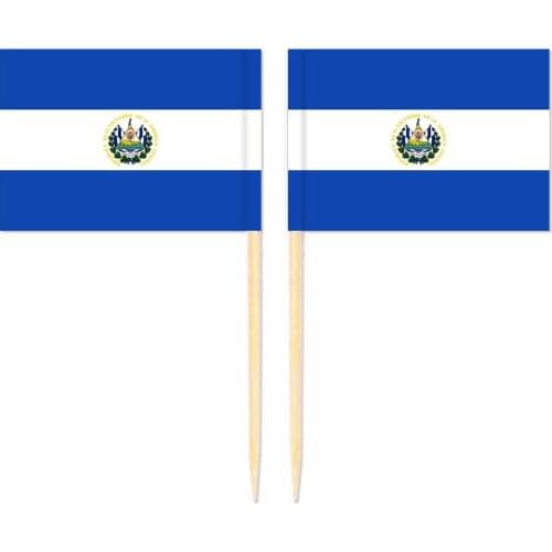 Salvador Toothpick Flag 3.5X2.5CM Cake Topper Party Cupcake Wedding Baby Shower Supplies Lovely Baking Dessert Decorations