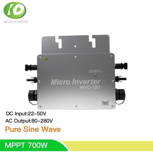 High Quality 700W MPPT Solar Inverter Pure Sine Wave On Grid Tie Inverter 24/36/48VDC to 110/220V Auto Match for Home Inversor