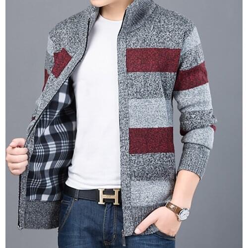 2020 Thick New Fashion Brand Sweater For Mens Cardigan Slim Fit Jumpers Knitwear Warm Autumn Korean Style Casual Clothing Male