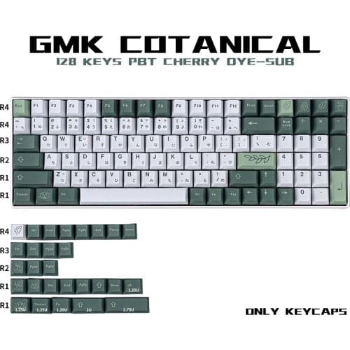 PBT Keycap 128-Key GMK Botanical Cherry Profile DYE-SUB Personalized Japanese Mechanical Keyboard Keycap