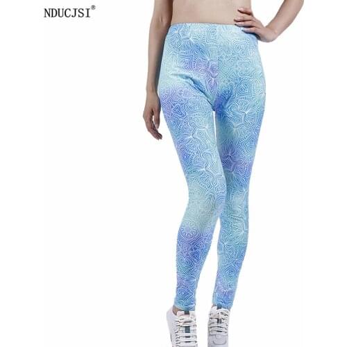 NDUCJSI Hot Sale Leggings Women Summer Printed Girl Leggins S-XXL Gym Sports Full Length High Stretch Active Pants