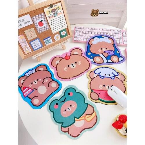 Lovely kawaii Cute Bear Mouse Pad Desk Big Mat Pads Waterproof Office Home Decoration Cup Mat Antislip Girls Boys Room