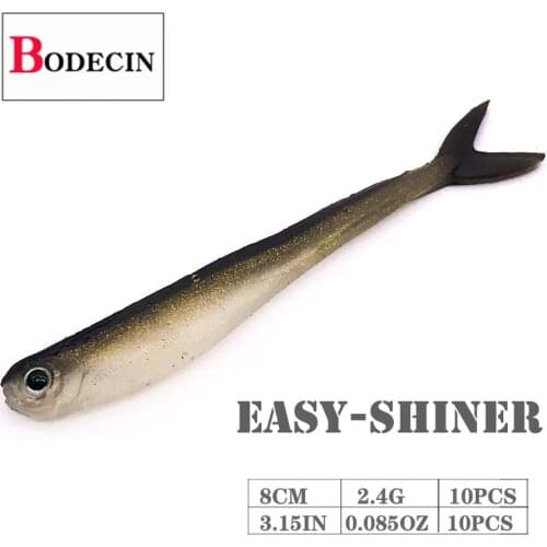 Soft Silicone Artificial Bait Tackle Jig Bass 80mm 2.4g Wobbler Shad Carp 3d Eyes Fish Swimbait Goods For Fishing Lure Sea 10pcs